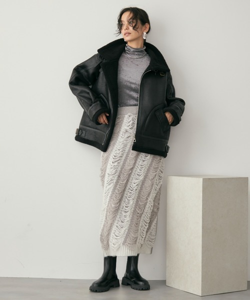 DFFUR.(ディフル)の「シアーフロッキーロングスリーブトップス(その他トップス・レディース・マスタード/ブラック/アイボリー/グレー・FREE)」の12枚目の写真