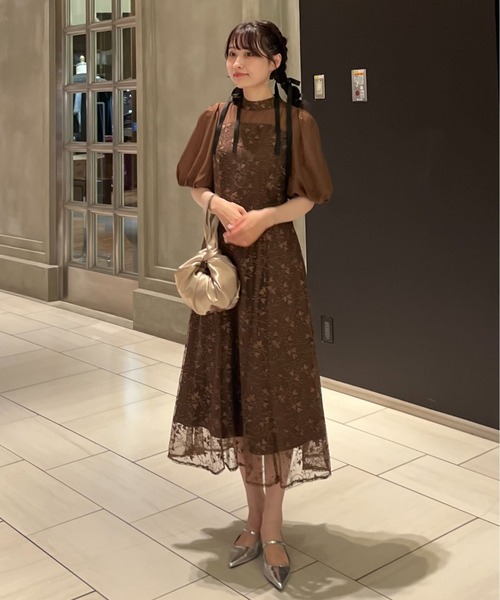 セール】オーガンジースリーブドレス / organdy sleeve dress（ドレス