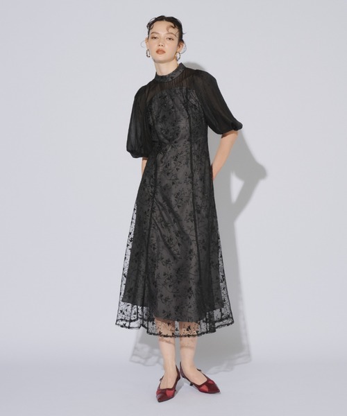 セール】オーガンジースリーブドレス / organdy sleeve dress（ドレス