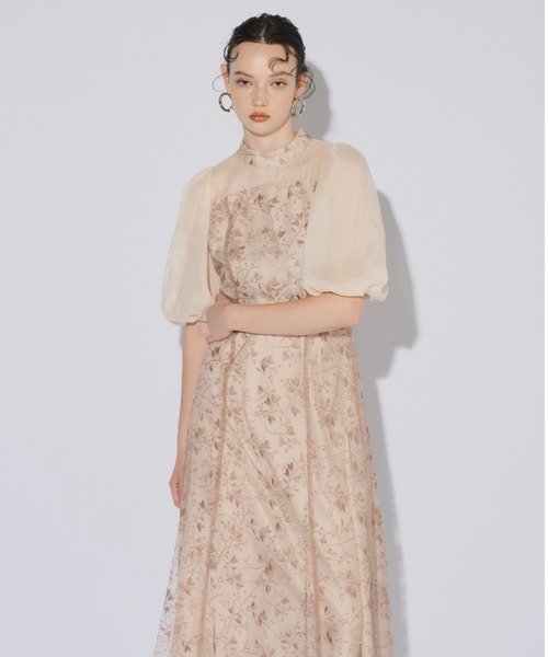 セール】オーガンジースリーブドレス / organdy sleeve dress（ドレス