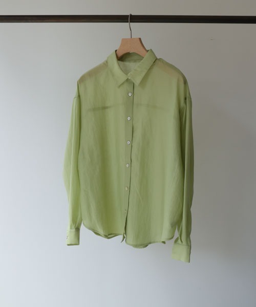 MidiUmi（ミディウミ）の「ビックシアーシャツ（シャツ/ブラウス・レディース・オフホワイト/グリーン・FREE）」の11枚目の写真