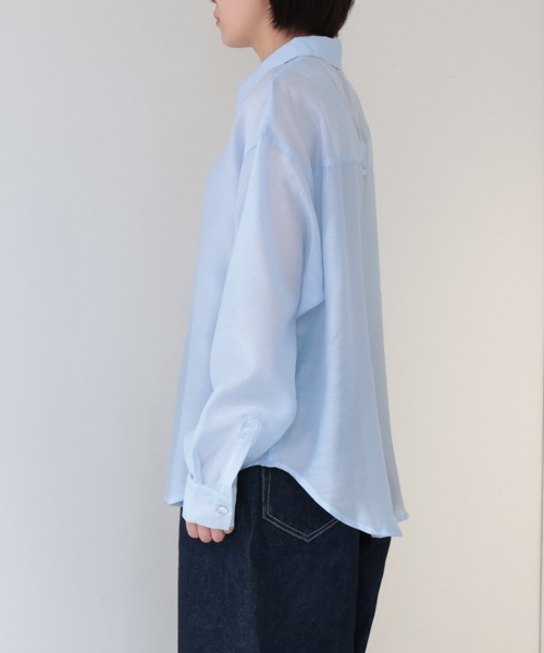 MidiUmi（ミディウミ）の「ビックシアーシャツ（シャツ/ブラウス・レディース・オフホワイト/グリーン・FREE）」の14枚目の写真