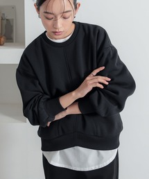裏起毛裾タックプルオーバー