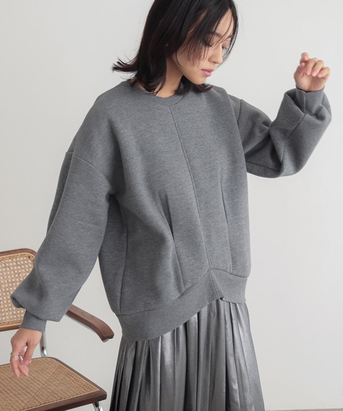 n'OrLABEL(ノアールレーベル)の「裏起毛裾タックプルオーバー(スウェット・レディース・イエロー/グリーン/オートミール/チャコールグレー/ブラック・2/1)」の19枚目の写真
