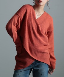 クロスデザインリブニット