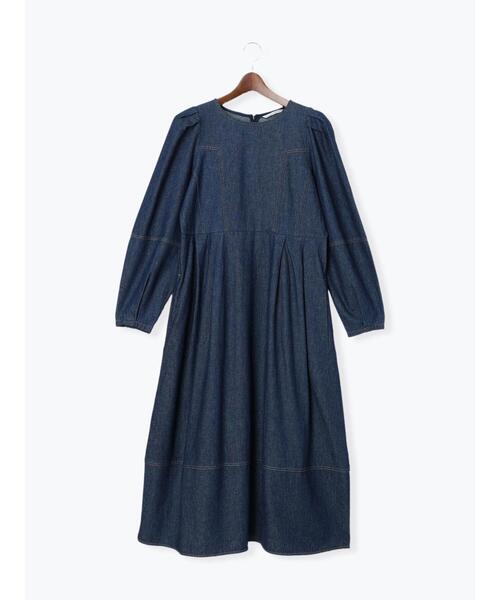 Te chichi TERRASSE(テチチテラス)の「◎配色ステッチデニムワンピース(ワンピース・レディース・ネイビー/ブラック・F)」の12枚目の写真