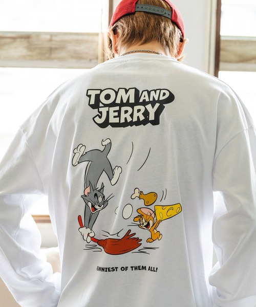 Tom&Jerry(トムアンドジェリー)の「【TOM&JERRY】別注プリント 長袖Tシャツ(Tシャツ/カットソー・メンズ・ブラック/グレー/ブルー/ホワイト/ホワイト系/ホワイト系1/ホワイト系2/ブラック系/ブラック系1/ブラック系2/グレー系/グレー系1/グレー系2/カーキ系2/ブルー系/パープル系1・X-LARGE/SMALL/MEDIUM/LARGE)」の4枚目の写真