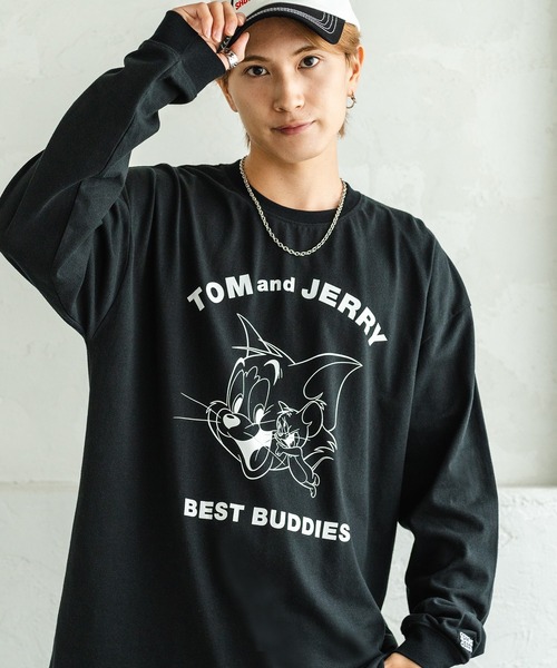 Tom&Jerry(トムアンドジェリー)の「【TOM&JERRY】別注プリント 長袖Tシャツ(Tシャツ/カットソー・メンズ・ブラック/グレー/ブルー/ホワイト/ホワイト系/ホワイト系1/ホワイト系2/ブラック系/ブラック系1/ブラック系2/グレー系/グレー系1/グレー系2/カーキ系2/ブルー系/パープル系1・X-LARGE/SMALL/MEDIUM/LARGE)」の6枚目の写真