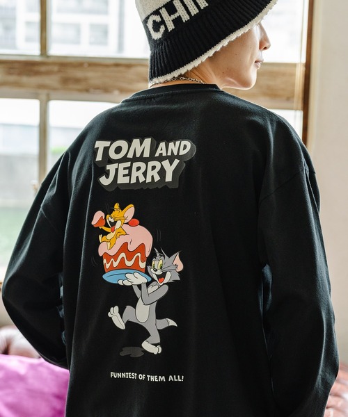 Tom&Jerry(トムアンドジェリー)の「【TOM&JERRY】別注プリント 長袖Tシャツ(Tシャツ/カットソー・メンズ・ブラック/グレー/ブルー/ホワイト/ホワイト系/ホワイト系1/ホワイト系2/ブラック系/ブラック系1/ブラック系2/グレー系/グレー系1/グレー系2/カーキ系2/ブルー系/パープル系1・X-LARGE/SMALL/MEDIUM/LARGE)」の7枚目の写真
