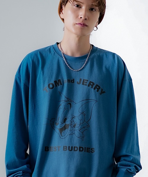 Tom&Jerry(トムアンドジェリー)の「【TOM&JERRY】別注プリント 長袖Tシャツ(Tシャツ/カットソー・メンズ・ブラック/グレー/ブルー/ホワイト/ホワイト系/ホワイト系1/ホワイト系2/ブラック系/ブラック系1/ブラック系2/グレー系/グレー系1/グレー系2/カーキ系2/ブルー系/パープル系1・X-LARGE/SMALL/MEDIUM/LARGE)」の15枚目の写真