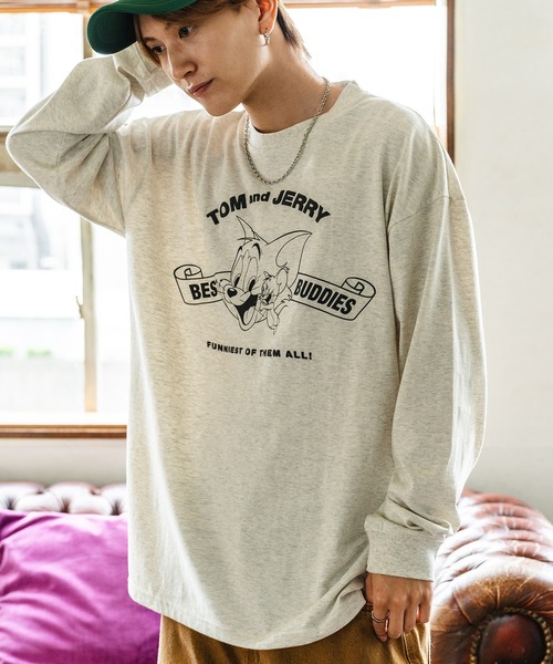 Tom&Jerry(トムアンドジェリー)の「【TOM&JERRY】別注プリント 長袖Tシャツ(Tシャツ/カットソー・メンズ・ブラック/グレー/ブルー/ホワイト/ホワイト系/ホワイト系1/ホワイト系2/ブラック系/ブラック系1/ブラック系2/グレー系/グレー系1/グレー系2/カーキ系2/ブルー系/パープル系1・X-LARGE/SMALL/MEDIUM/LARGE)」の9枚目の写真