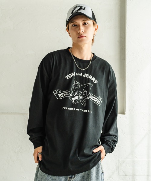 Tom&Jerry(トムアンドジェリー)の「【TOM&JERRY】別注プリント 長袖Tシャツ(Tシャツ/カットソー・メンズ・ブラック/グレー/ブルー/ホワイト/ホワイト系/ホワイト系1/ホワイト系2/ブラック系/ブラック系1/ブラック系2/グレー系/グレー系1/グレー系2/カーキ系2/ブルー系/パープル系1・X-LARGE/SMALL/MEDIUM/LARGE)」の21枚目の写真