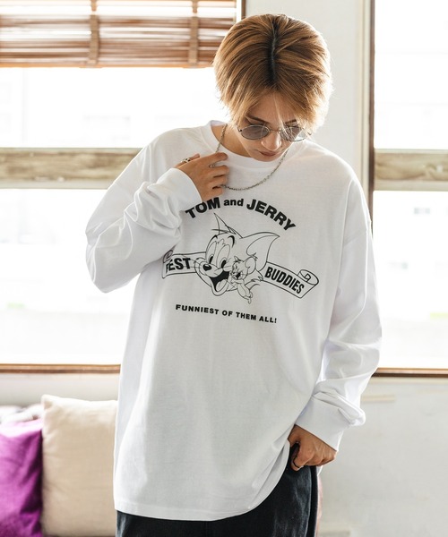 Tom&Jerry(トムアンドジェリー)の「【TOM&JERRY】別注プリント 長袖Tシャツ(Tシャツ/カットソー・メンズ・ブラック/グレー/ブルー/ホワイト/ホワイト系/ホワイト系1/ホワイト系2/ブラック系/ブラック系1/ブラック系2/グレー系/グレー系1/グレー系2/カーキ系2/ブルー系/パープル系1・X-LARGE/SMALL/MEDIUM/LARGE)」の17枚目の写真