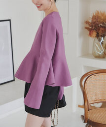 紫ニットセーター/ 秋到来セール】セーター 手編み ニット 紫 ニット・セーター