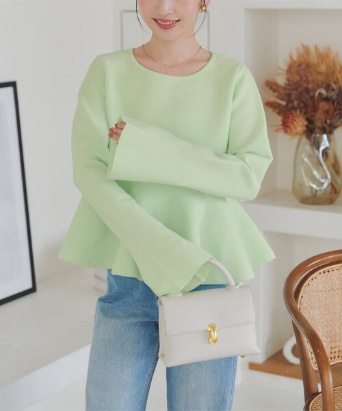 フレアスリーブペプラムニット（ニット/セーター）｜KOBE