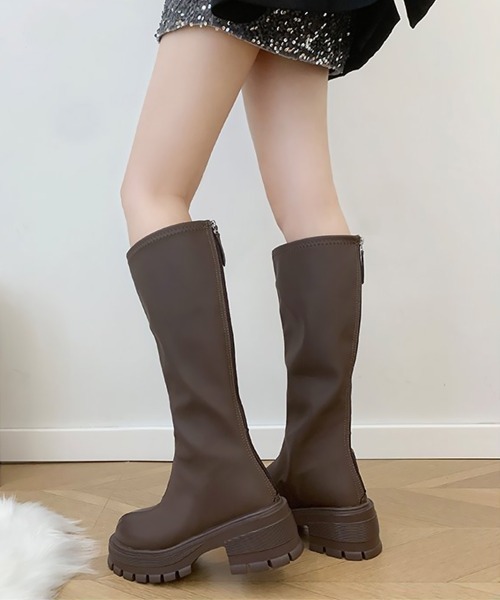 【ALDO】セール☆Astelawan☆プラットフォーム☆ニーハイブーツ 大特価】2色展開 フェイクレザー 合皮 ロングブーツ ニーハイ