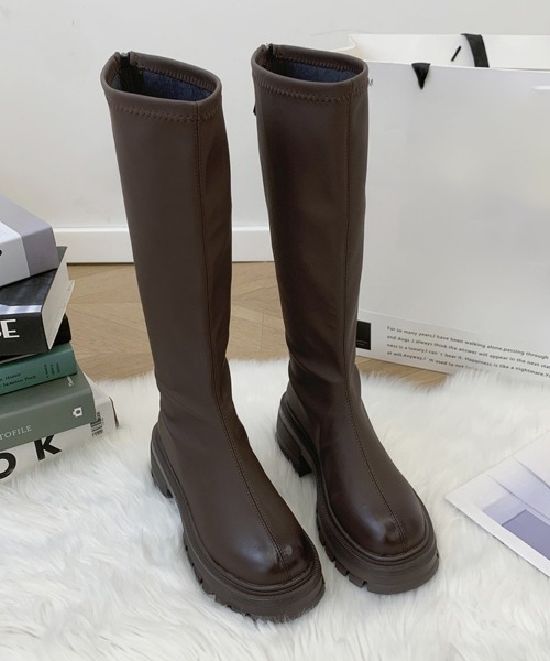 Miniministore(ミニミニストア)の「ロングブーツ 厚底ブーツ ニーハイブーツ(ブーツ・レディース・ブラック/ブラウン・25.0cm/24.5cm/24.0cm/23.5cm/23.0cm/22.5cm)」の9枚目の写真