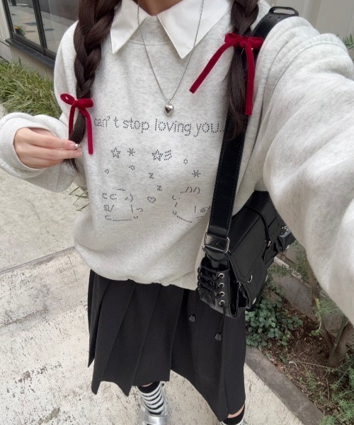 nemne store（ネンネストア）の「アソート裏起毛スウェット（スウェット・レディース・オートミール/ネイビー/イエロー/ライトブルー/アイボリー/杢グレー・SMALL/MEDIUM）」の4枚目の写真