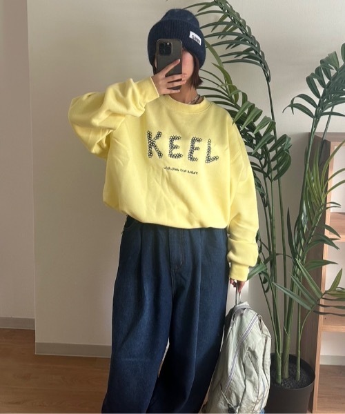 nemne store（ネンネストア）の「アソート裏起毛スウェット（スウェット・レディース・オートミール/ネイビー/イエロー/ライトブルー/アイボリー/杢グレー・SMALL/MEDIUM）」の6枚目の写真