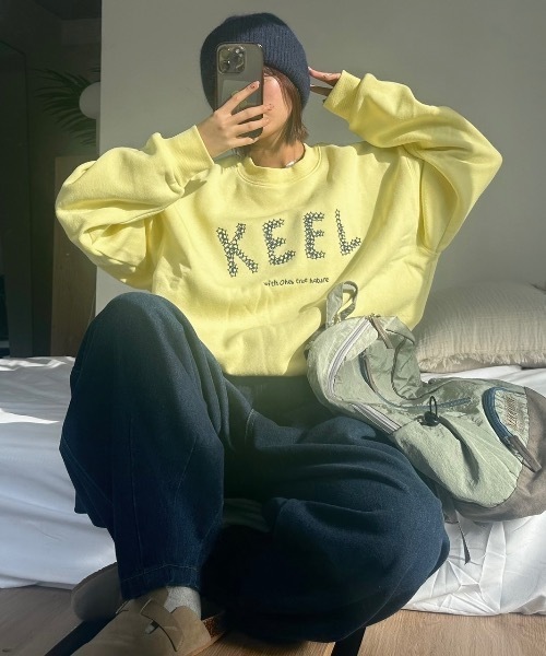 nemne store（ネンネストア）の「アソート裏起毛スウェット（スウェット・レディース・オートミール/ネイビー/イエロー/ライトブルー/アイボリー/杢グレー・SMALL/MEDIUM）」の20枚目の写真