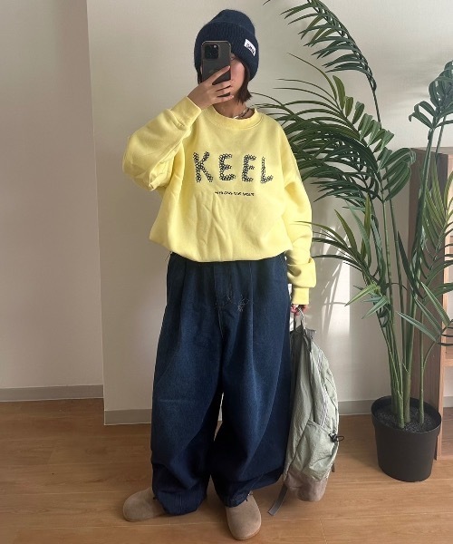 nemne store（ネンネストア）の「アソート裏起毛スウェット（スウェット・レディース・オートミール/ネイビー/イエロー/ライトブルー/アイボリー/杢グレー・SMALL/MEDIUM）」の21枚目の写真