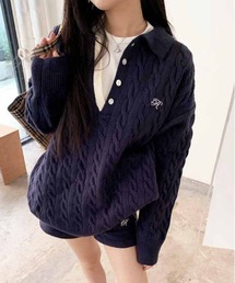 gossip！ロサンゼルス | Y2K ケーブルショートパンツニットセット(アンサンブル)