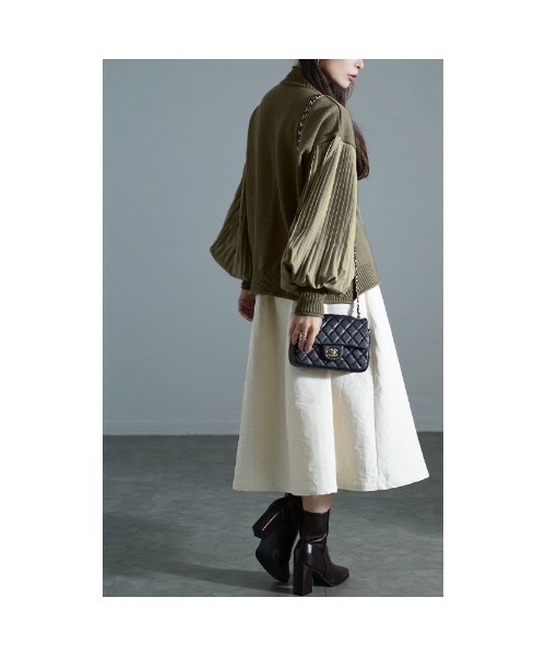 Sawa a la mode（サワアラモード）の「異素材プリーツ袖ハイネックニット（ニット/セーター・レディース・ブラック/カーキ・FREE）」の16枚目の写真