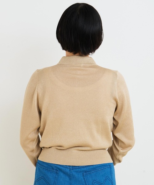 カーディガン llic yarn 華釦カーディガン レディース I am in fact カーディガン Metallic yarn 華釦カーディガン