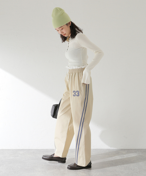 SETUPEXE（セットアップイーエックスイー）の「SETUP-EXE/セットアップエグゼ 33 STAR LINE PANTS（その他パンツ・レディース・ブラック/アイボリー・FREE）」の5枚目の写真