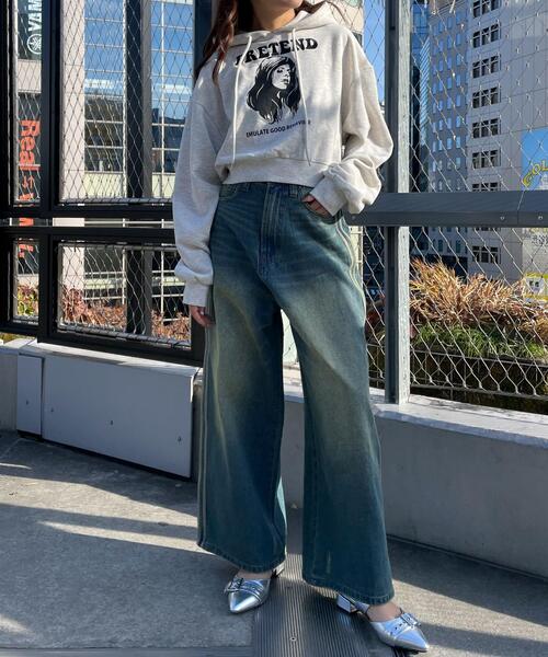 WEGO（ウィゴー）の「WEGO/ガールプリントプルパーカー（パーカー・レディース・杢グレー/ダークグレー・FREE）」の9枚目の写真