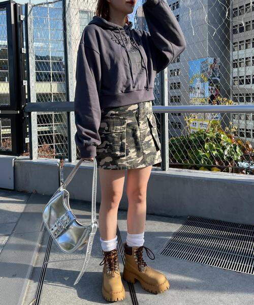 WEGO（ウィゴー）の「WEGO/ガールプリントプルパーカー（パーカー・レディース・杢グレー/ダークグレー・FREE）」の4枚目の写真