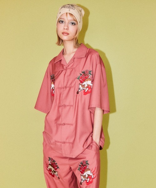 Candy Stripper（キャンディストリッパー）の「FIRE CAT CHINA シャツ（シャツ/ブラウス・レディース・アイボリー/ブラック/ピンク・FREE）」の6枚目の写真