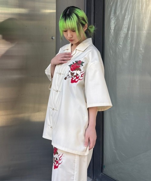 Candy Stripper（キャンディストリッパー）の「FIRE CAT CHINA シャツ（シャツ/ブラウス・レディース・アイボリー/ブラック/ピンク・FREE）」の10枚目の写真