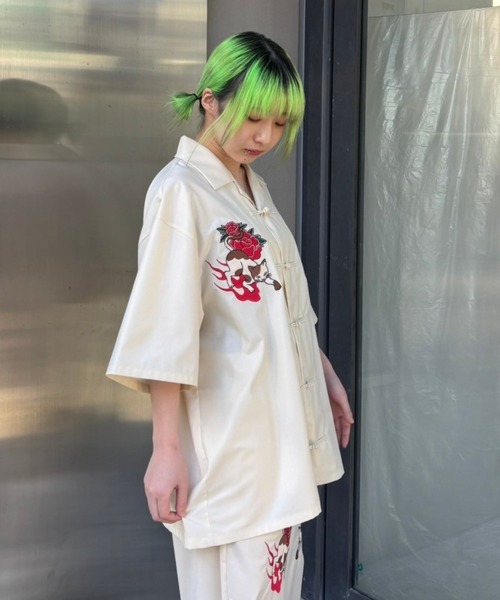 Candy Stripper（キャンディストリッパー）の「FIRE CAT CHINA シャツ（シャツ/ブラウス・レディース・アイボリー/ブラック/ピンク・FREE）」の11枚目の写真