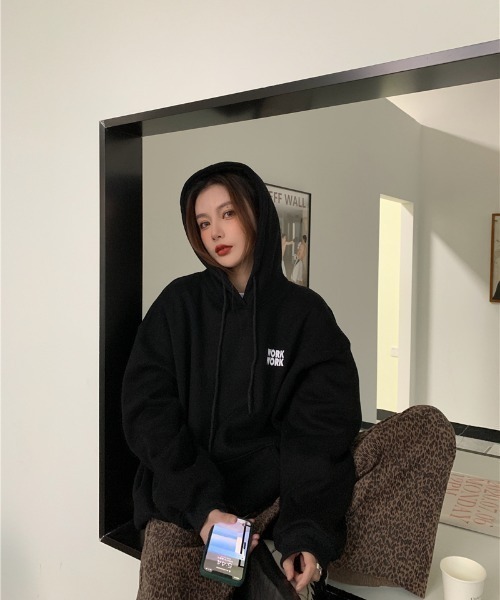 ciite'（シーテ）の「【select brand：yuue'】ビッグシルエット オーバーサイズ パーカー（パーカー・レディース・ブラック・M/L）」の15枚目の写真
