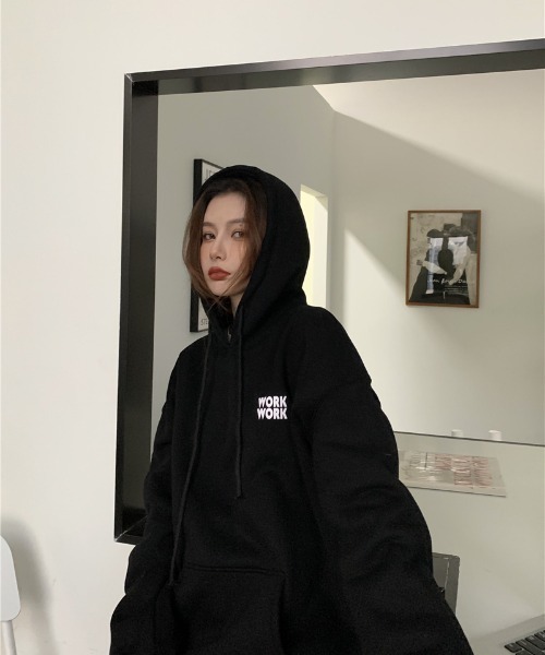 ciite'（シーテ）の「【select brand：yuue'】ビッグシルエット オーバーサイズ パーカー（パーカー・レディース・ブラック・M/L）」の11枚目の写真