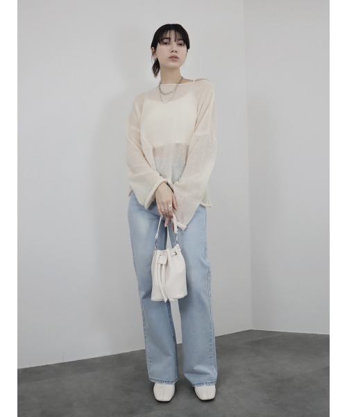 セール】切りっぱなしシアートップス／untrimmed sheer top 長袖