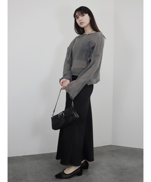 ドゥーズィエムクラス　Semi Sheer H/S P/O 半袖シア―ニット She's Closet ニット セーター 透かし編み長袖ショート丈シアー