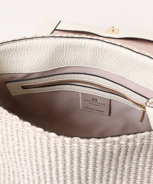 LORISTELLA（ロリステッラ）の「【LORISTELLA】アクリルチェーン異素材コンビバッグ(Q56413)（ハンドバッグ・レディース・ホワイト系その他・ALL）」の4枚目の写真