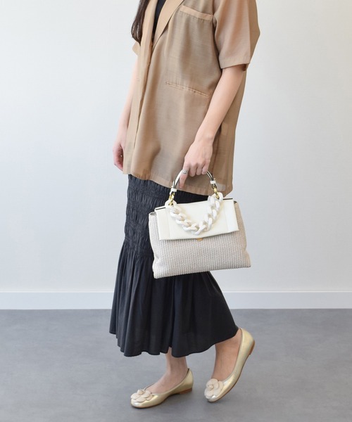 LORISTELLA（ロリステッラ）の「【LORISTELLA】アクリルチェーン異素材コンビバッグ(Q56413)（ハンドバッグ・レディース・ホワイト系その他・ALL）」の7枚目の写真