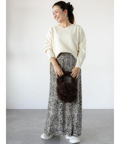 Lugnoncure（ルノンキュール）の「コットンタッチVネックニット（ニット/セーター・レディース・ミント/ブラック/ピンク/サックスブルー/オフホワイト・F）」の7枚目の写真