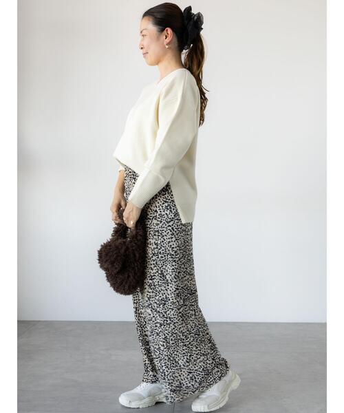 Lugnoncure（ルノンキュール）の「コットンタッチVネックニット（ニット/セーター・レディース・ミント/ブラック/ピンク/サックスブルー/オフホワイト・F）」の6枚目の写真