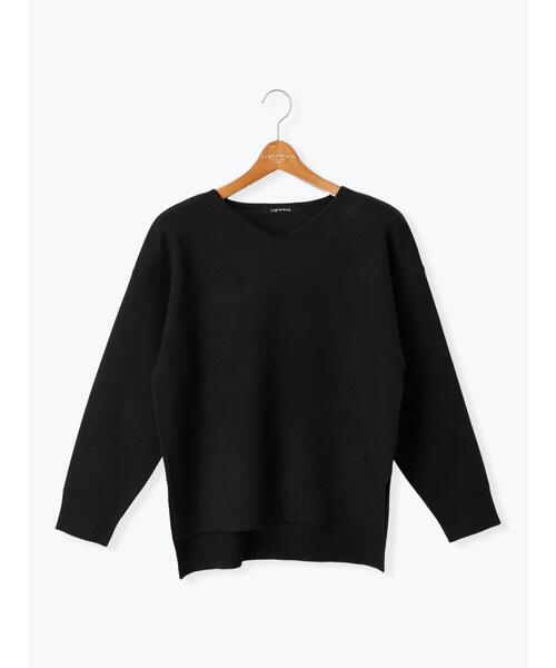 Lugnoncure（ルノンキュール）の「コットンタッチVネックニット（ニット/セーター・レディース・ミント/ブラック/ピンク/サックスブルー/オフホワイト・F）」の22枚目の写真