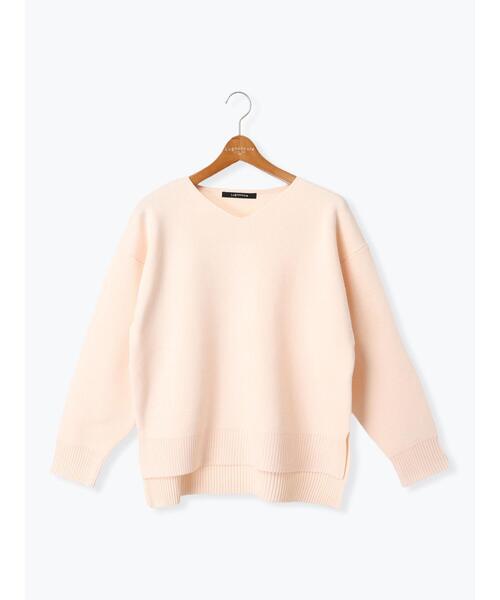 Lugnoncure（ルノンキュール）の「コットンタッチVネックニット（ニット/セーター・レディース・ミント/ブラック/ピンク/サックスブルー/オフホワイト・F）」の21枚目の写真