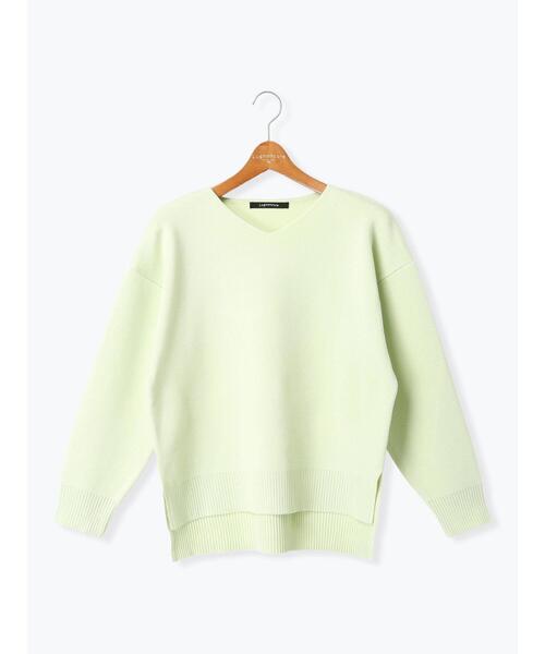 Lugnoncure（ルノンキュール）の「コットンタッチVネックニット（ニット/セーター・レディース・ミント/ブラック/ピンク/サックスブルー/オフホワイト・F）」の20枚目の写真