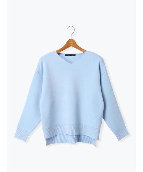 Lugnoncure（ルノンキュール）の「コットンタッチVネックニット（ニット/セーター・レディース・ミント/ブラック/ピンク/サックスブルー/オフホワイト・F）」の19枚目の写真