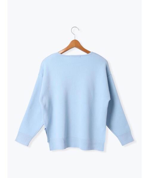 Lugnoncure（ルノンキュール）の「コットンタッチVネックニット（ニット/セーター・レディース・ミント/ブラック/ピンク/サックスブルー/オフホワイト・F）」の18枚目の写真