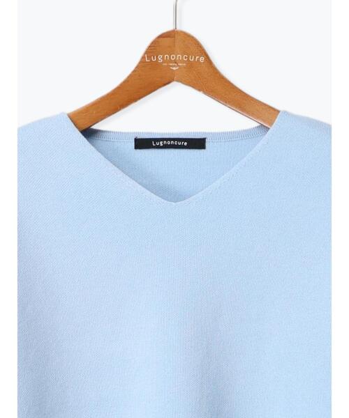 Lugnoncure（ルノンキュール）の「コットンタッチVネックニット（ニット/セーター・レディース・ミント/ブラック/ピンク/サックスブルー/オフホワイト・F）」の17枚目の写真