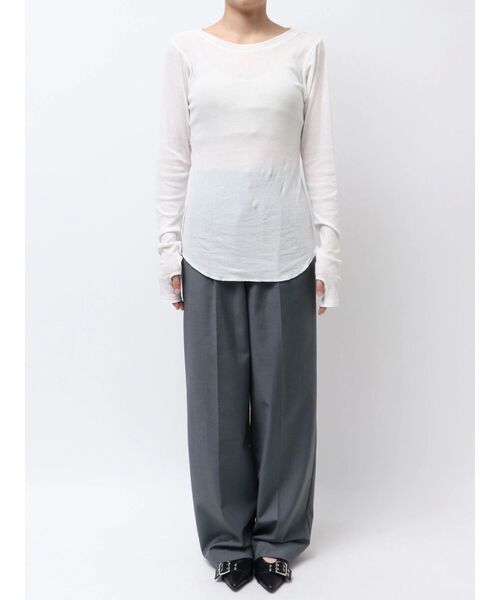 Ungrid（アングリッド）の「シアーフィットロングスリーブTee（Tシャツ/カットソー・レディース・オレンジ/ブラック/レッド/オフホワイト/ブルー・FREE）」の14枚目の写真