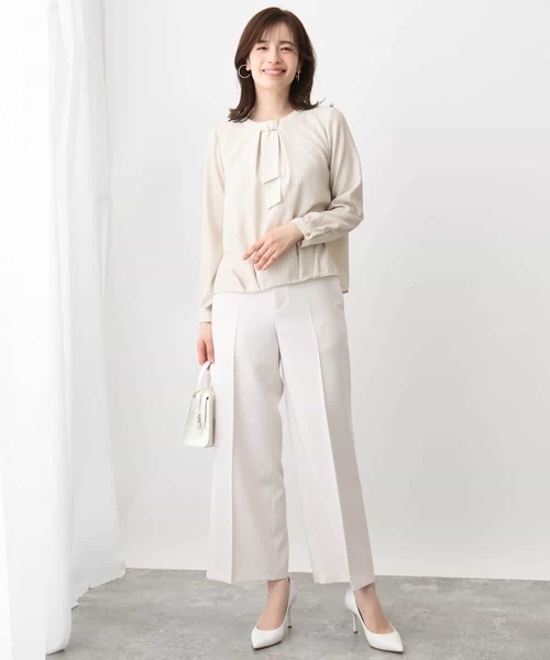 オフオン（OFUON）/[名品シリーズ]ストレッチワイドパンツ/WEB限定サイズあり/洗える セール】[名品シリーズ]ストレッチワイドパンツ/WEB限定サイズあり